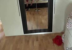 horny wife plays with neighbor during husband's workday