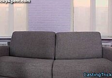 European babe in casting interview sucks cock and gets facial