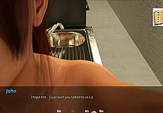 Elizabeth apologizes in 3d anime hentai cartoon scene.