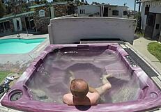 dayanara gets wild in a hot tub pov scene