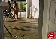 Public display of a big black cock in action