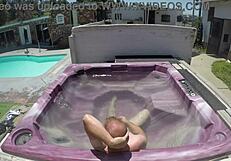 dayanara gets wild in a hot tub pov scene