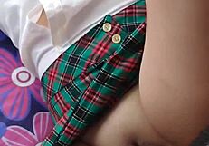 did this cute 18 yo mexican student show her big virgin ass for grades? she masturbates and squirts!