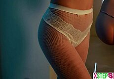 Teen 18+ Stepsister And BFF In Taboo 3Some Blowjob Fucking During Halloween