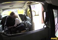 busty blonde estate agent chick gets fucked in a cab
