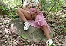 In an abandoned field, they have public sex with monster cock leading to creampie