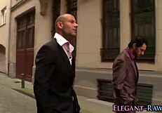 euro slut gettin’ dped hard for a messy facial in classy style! 😜