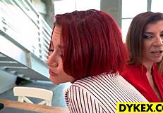 curious teen 18+ explores lesbian with mature cougar