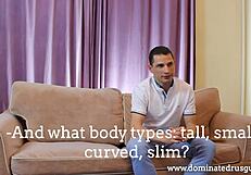 Bodybuilder hunk dominates with big cock and toys in gay casting