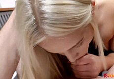 Emotional Close-Up of Nailing Cute Teen Student Nikki Hill with Licking and Fingering