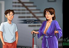 Hentai housewife helps with chores and gets satisfied