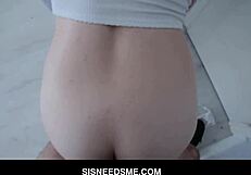 Petite Stepsister Victoria Vixxen Gets Fucked by Stepbro in POV with Blowjob and Handjob