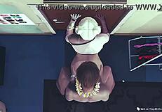 anime 3d dogs in doggystyle bent over scene