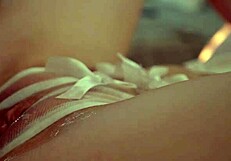 Close up of creamy wet pussy scene