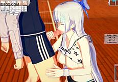 Check out this anime babe's big tits getting massaged! 😍