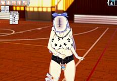 Check out this anime babe's big tits getting massaged! 😍