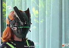 Redhead QT Robot Gets Deepthroat and Creampie!