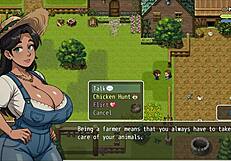 Lost Lagoon Harem Hentai Game Ep 5: Sexy Farmer Exposes Huge Boobs And Pussy