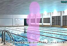 Swimming instructor worried about her breast size during lesson