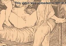 Vintage Erotic Animation with Retro Cartoon Charm