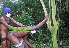 Two straight tourists meet in the woods for a hot fuck on soft grass, full of orgasms.