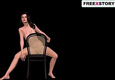 3D Cartoon Girl Poses Sexily
