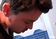 Mature Cougar Wife Masturbates Her Natural Tits On Bed In 1on1 Gay Scene.