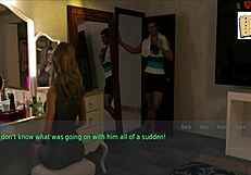 wife seduces mother-in-law in suggestive hentai cartoon.