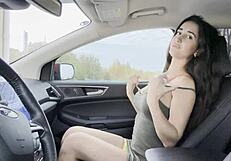 Hey, check this out, it’s basically a sex machine in action outdoors with a cute babe!