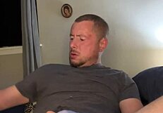 Flexible guy uses plug for hardcore masturbation.