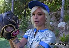 balls deep penetration after baseball training with blonde teen blowjob