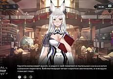 Furry game with a hot cumshot and big tits