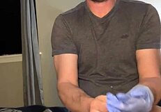 Flexible guy uses plug for hardcore masturbation.