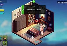 Honeysun gameplay part 1 starts with red head flight attendant in cosplay