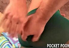 Watch Tight Pussy Toyed in Pantyhose on Desk