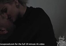 Blonde Suzanne gives nervous blowjob after bars.