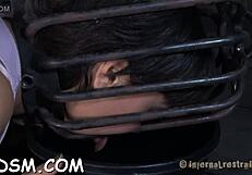 Caged Beauty Feels Exposed with Shaved Slit, Arousal Building in Couple's Intimate Session