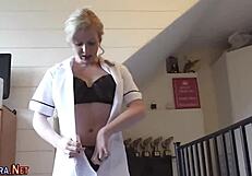 mature hottie shares cock with teen in heels