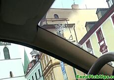 Taxi Girl Flashes in Public and Gets Offered Cash for Raw Sex