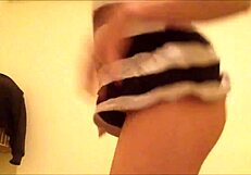 So hot, this rude girl pees everywhere with big tits and feet