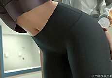 Gwen’s 3D Cartoon Blowjob During Intense Workout Session