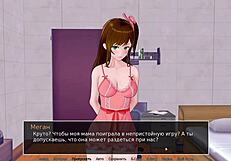 Cartoon sex with big-boobed and big-titted women in a blowbang scene