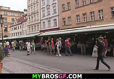 Beautiful brunette gets caught in the act with her friend’s boyfriend