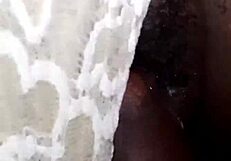 Black beauty gets drilled on the bed