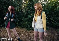 Lesbian camping trip turns hot with Lacy Lennon tribbing Aria Carson