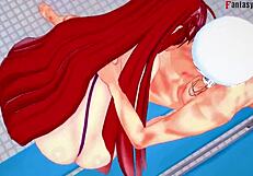 Rias gremory asks for sex in the bathroom wearing bikini in hs dxd ntr madness 4.