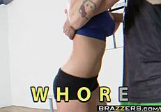 Petite blonde gets rough sex in public sports scene