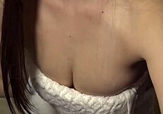 Asian Japanese wife seduces delivery man for quick action!