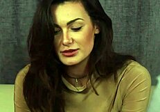 Cock loving lady in lingerie gives jerk off instructions