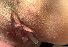 Hairy Pussy Closeup Hints At Juicy Creampie